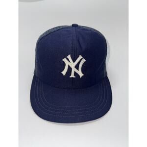 Vintage New York Yankees Hat Cap Snapback Mens Blue MLB Baseball Trucker 90s